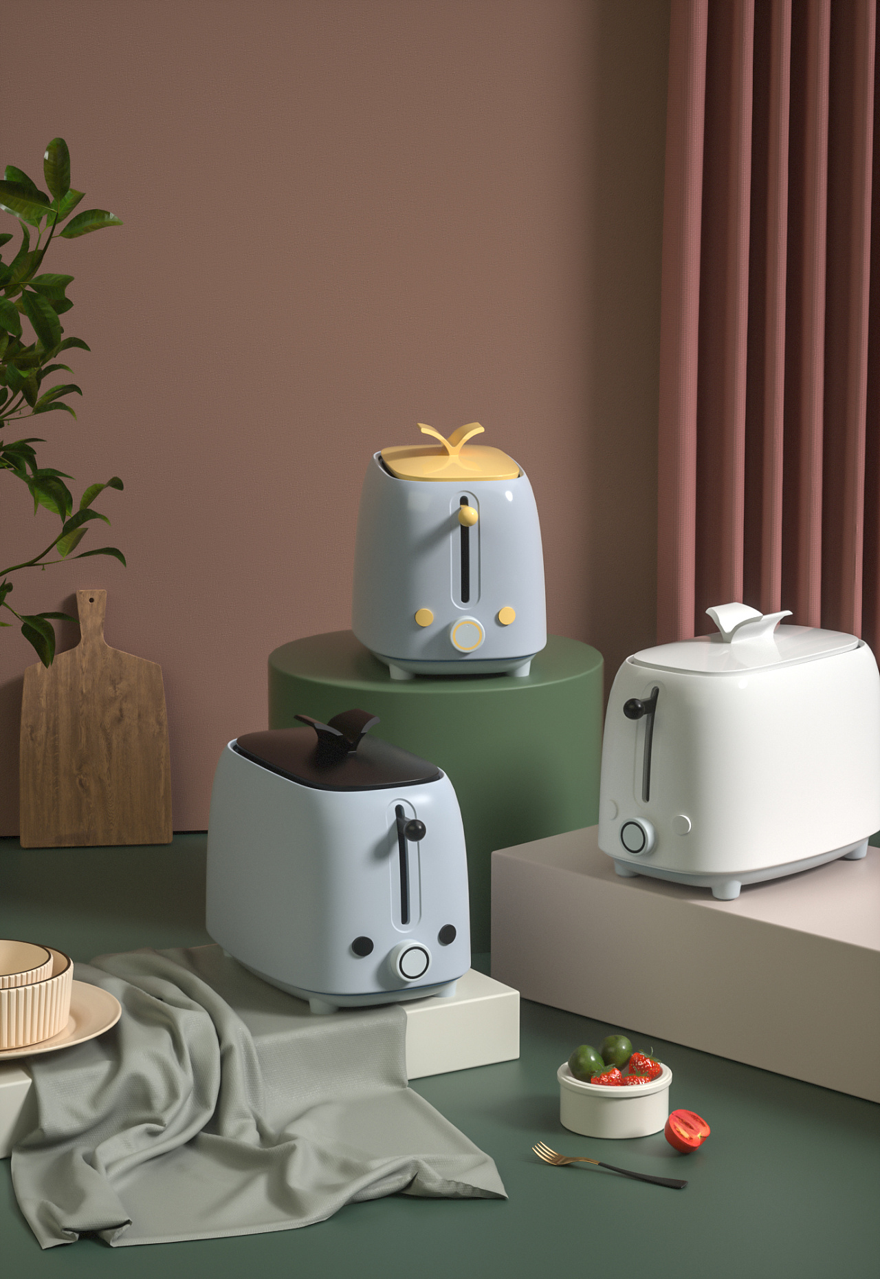 产品场景渲染练习-面包机