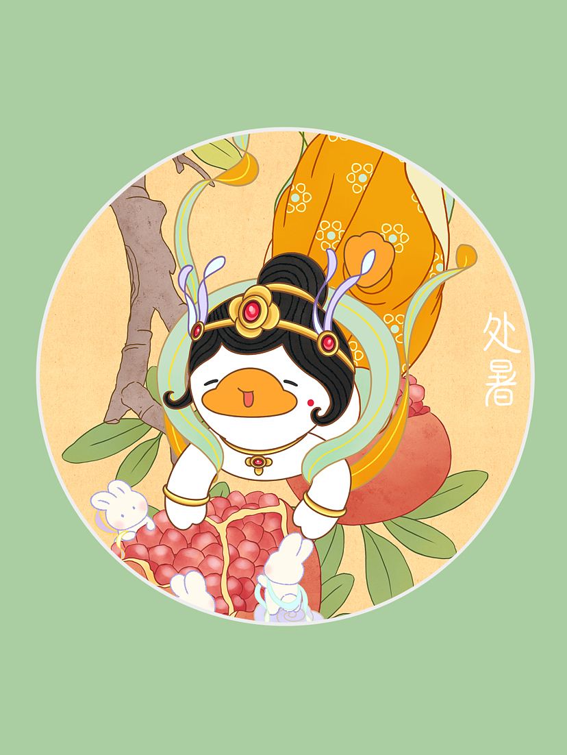 鹅圆圆敦煌梦境节气插画（图ZMzU1MTk1NTg0） - 绘画 - 站酷设计师子兔_鹅圆圆原创素材 - 站酷ZCOOL