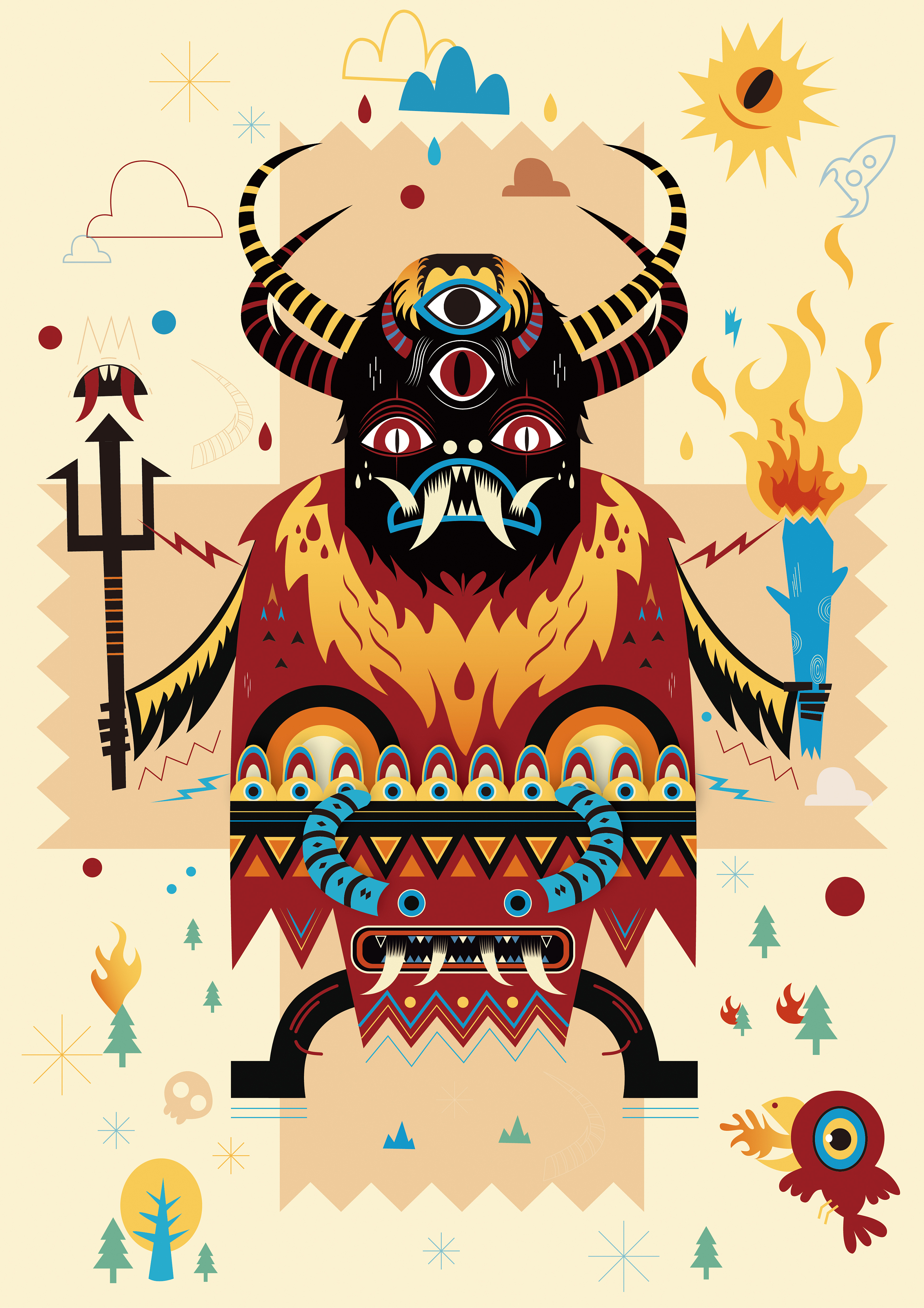 "上古神系"系列插画设计