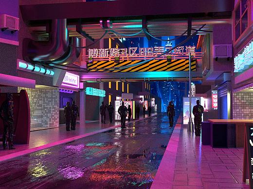 赛博朋克场景建模渲染(C4D)OC