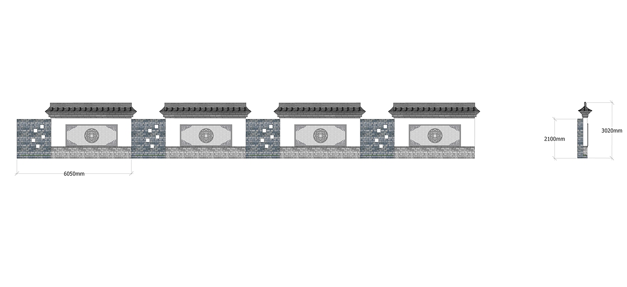 围墙一组（图ZNDY0NzU2ODg=） - 景观设计 - 站酷设计师糯米米米原创素材 - 站酷ZCOOL