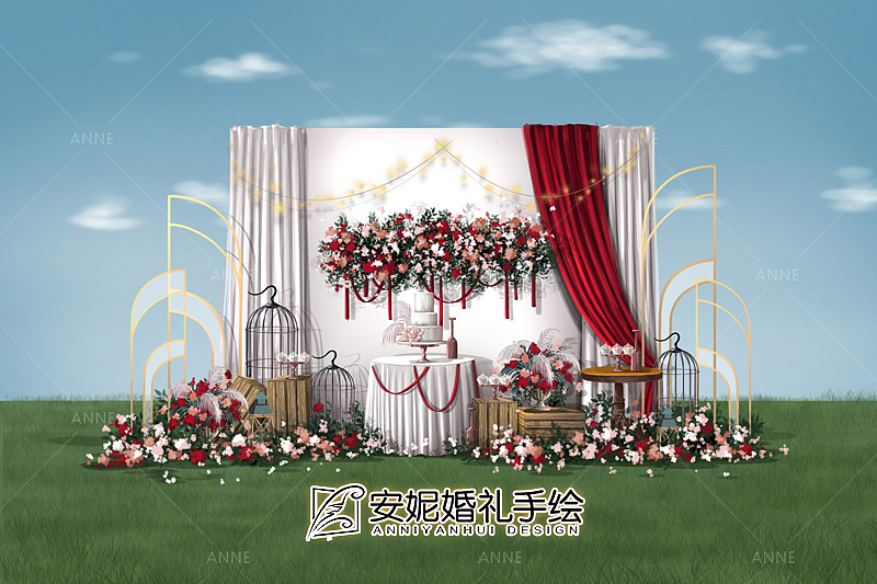 清新户外安妮婚礼手绘（图ZMTUxMTgyODY4） - 舞台美术 - 站酷设计师安妮婚礼手绘原创素材 - 站酷ZCOOL