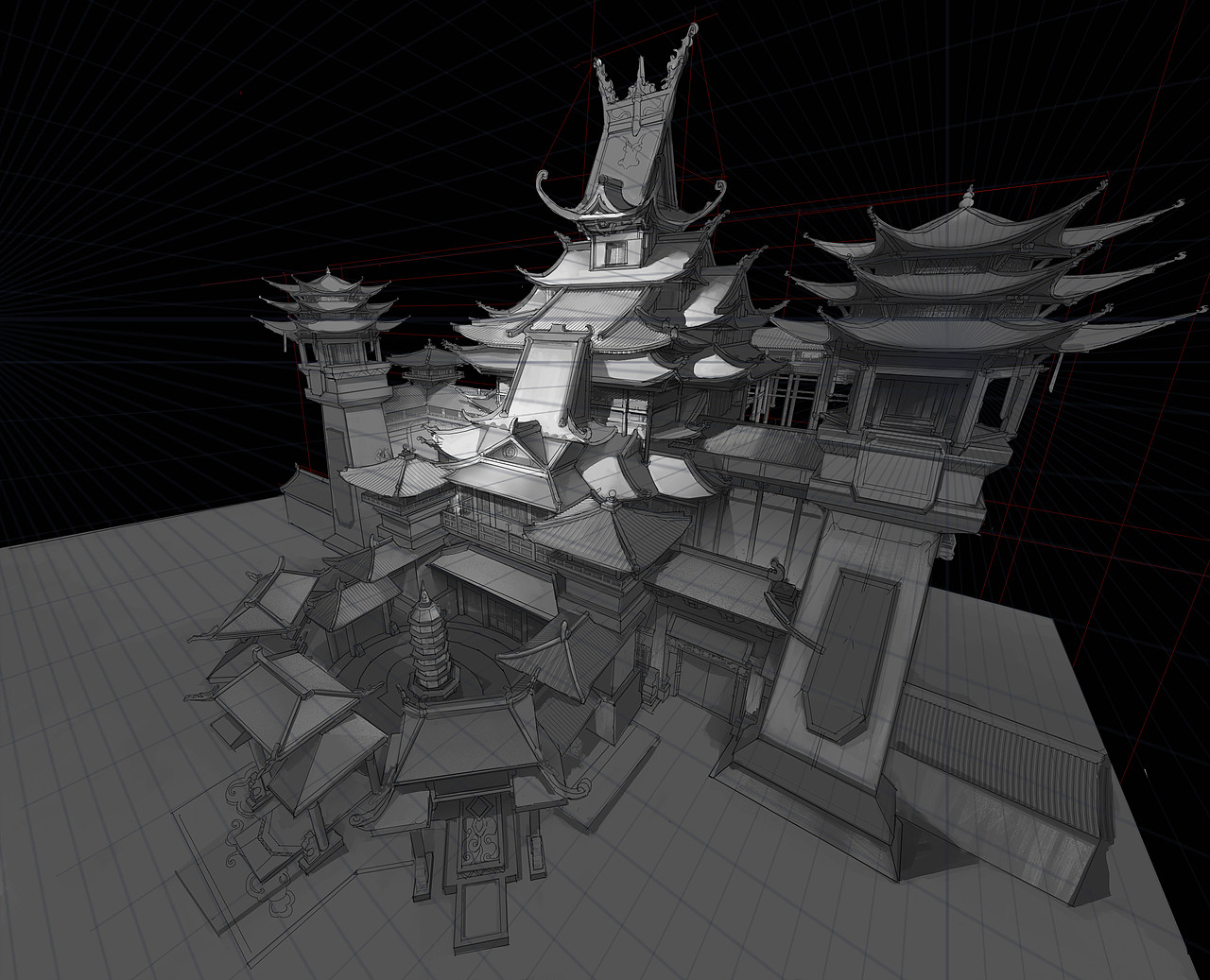 中國風(fēng)建筑練習(xí)（圖ZMjc1MjMxMDA0） - 概念設(shè)定 - 站酷設(shè)計(jì)師MingYu1原創(chuàng)素材 - 站酷ZCOOL