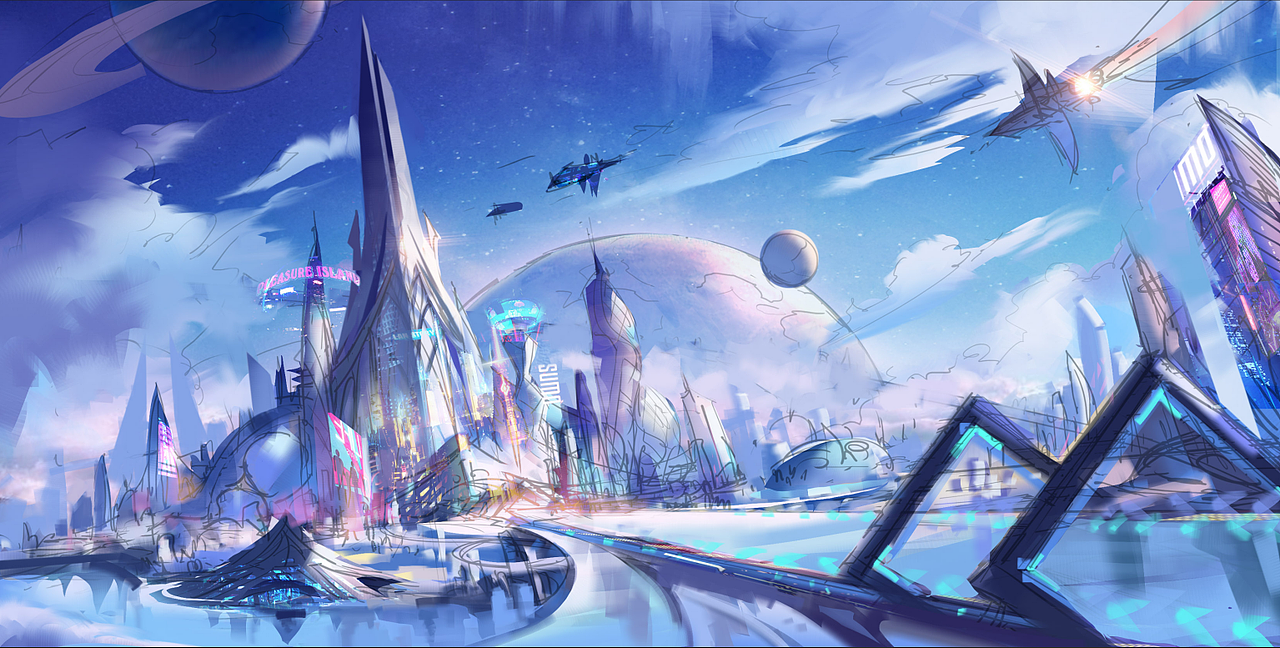 赛博星城（图ZMjI2NjM2NzQw） - 游戏原画 - 站酷设计师风格君原创素材 - 站酷ZCOOL