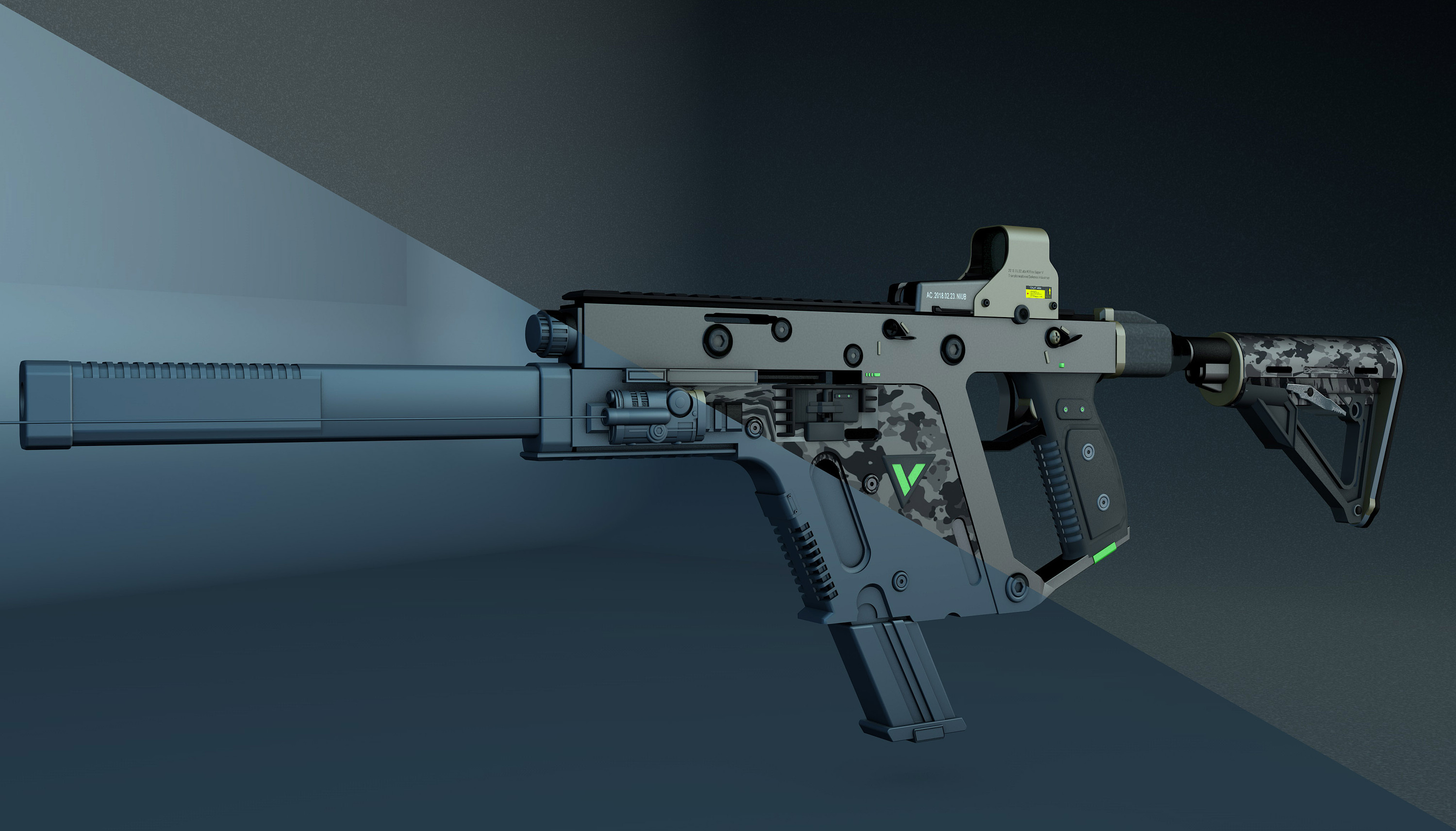 枪械建模练习-短剑(vector)