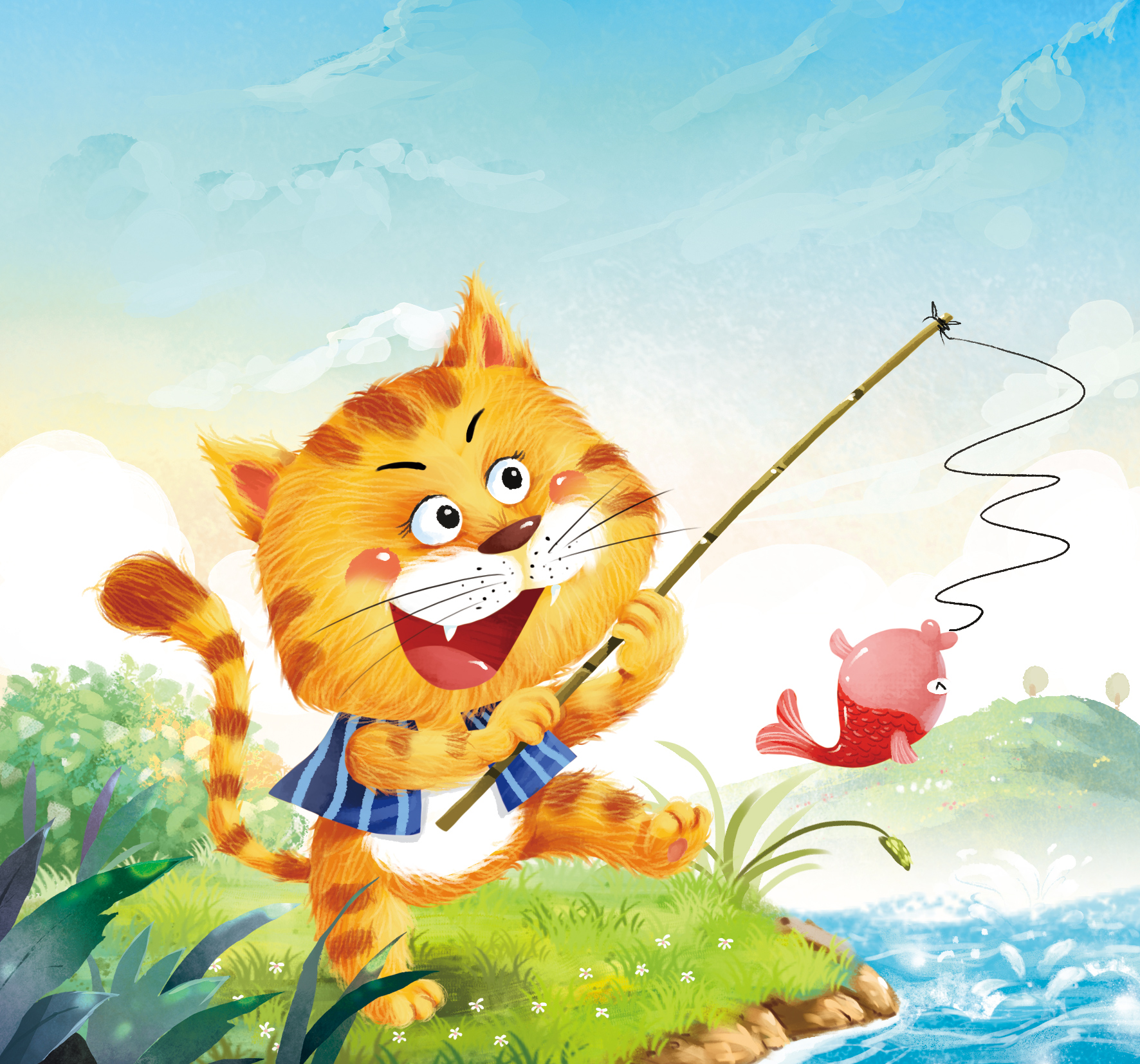 小猫钓鱼故事插图8张图片