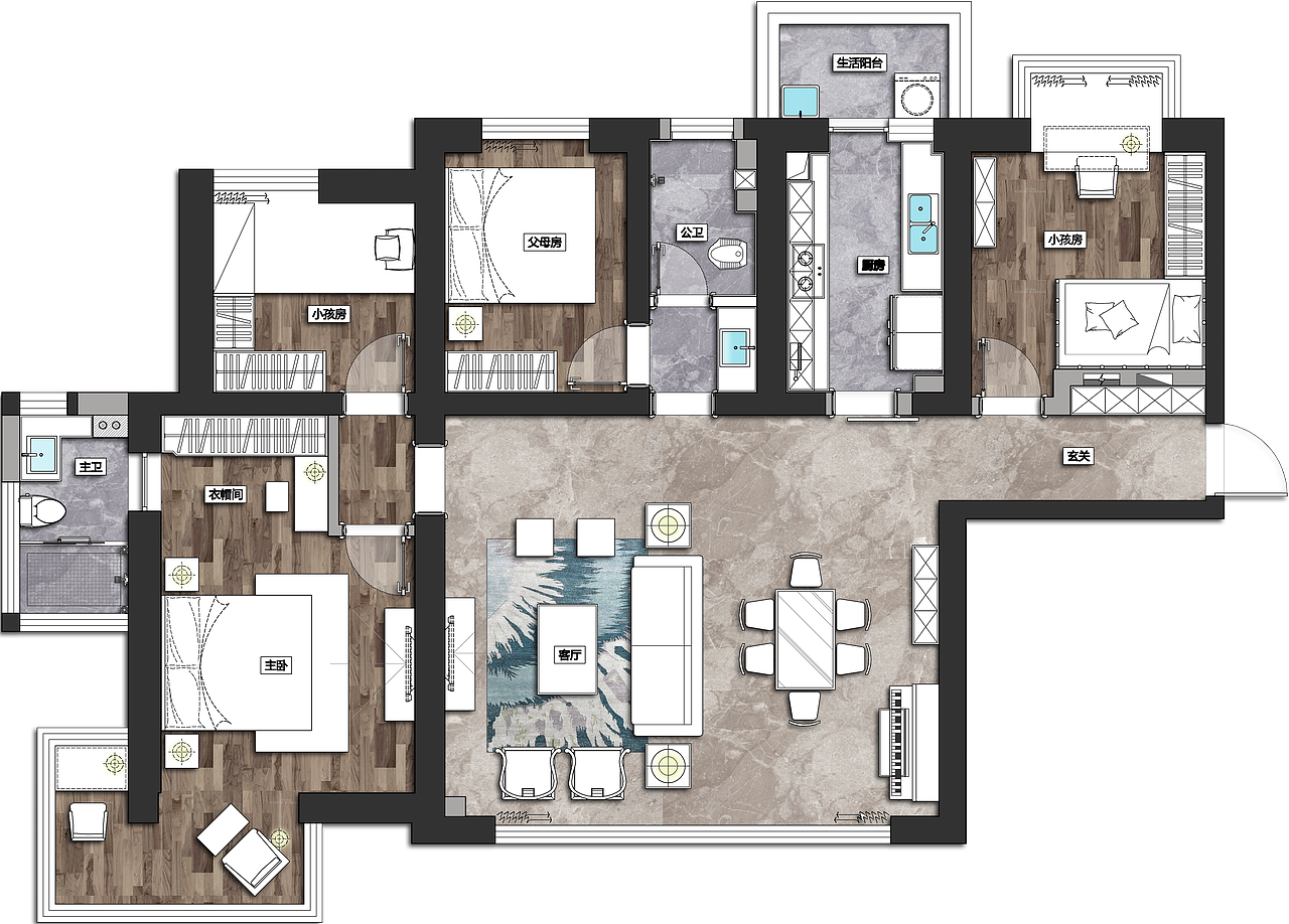 长沙中高端楼盘平面布置方案练习