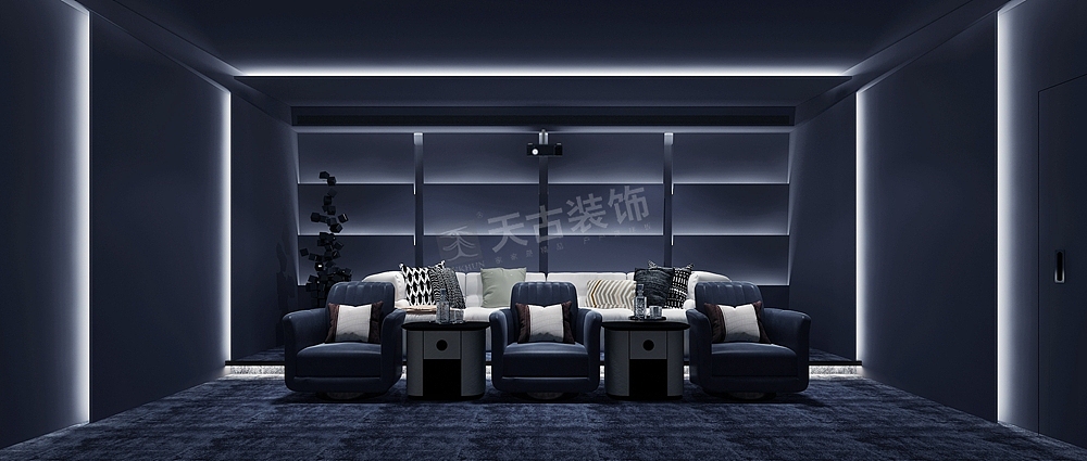 保利国际高尔夫花园装修,1200㎡独栋别墅设计,天古装饰