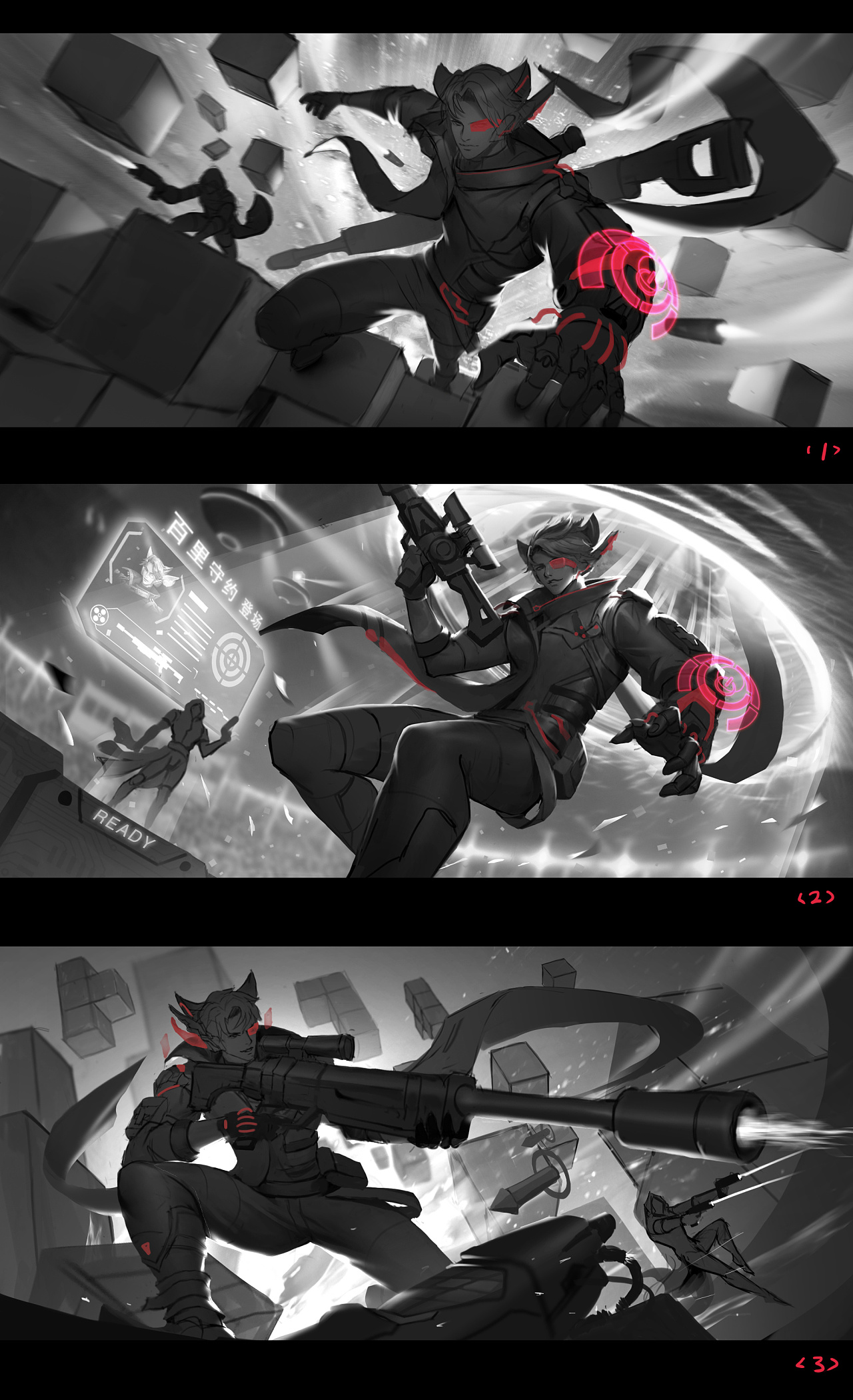 为游戏《魂斗罗:归来》创作的角色插图