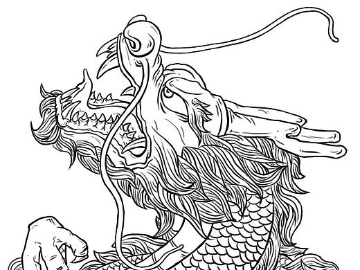 龙线稿