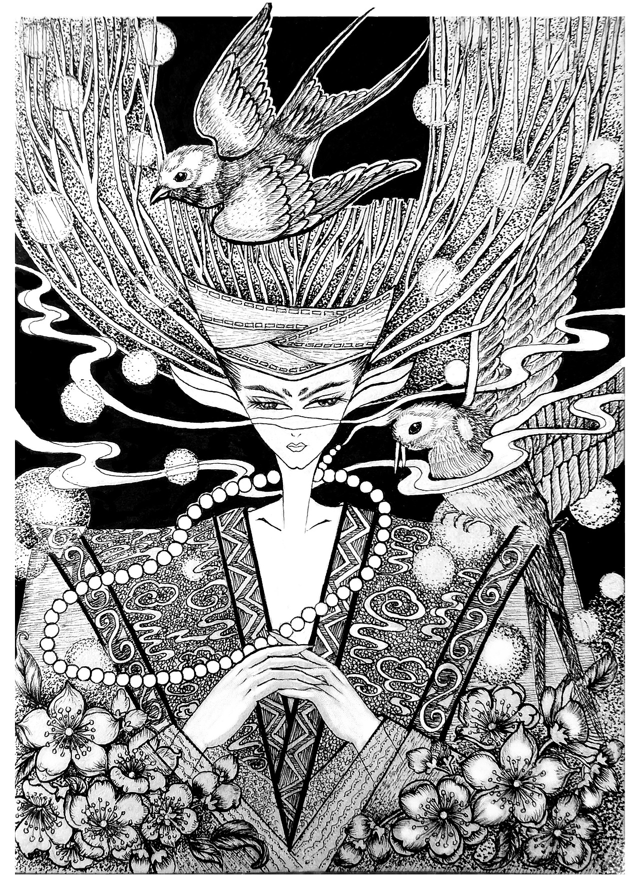 桃之夭夭，烁烁其华！白鹿仙儿，喜鹊搭桥，一路桃花别（图ZMjcwMTA3MDY4） - 创作习作 - 站酷设计师古冷七少原创素材 - 站酷ZCOOL