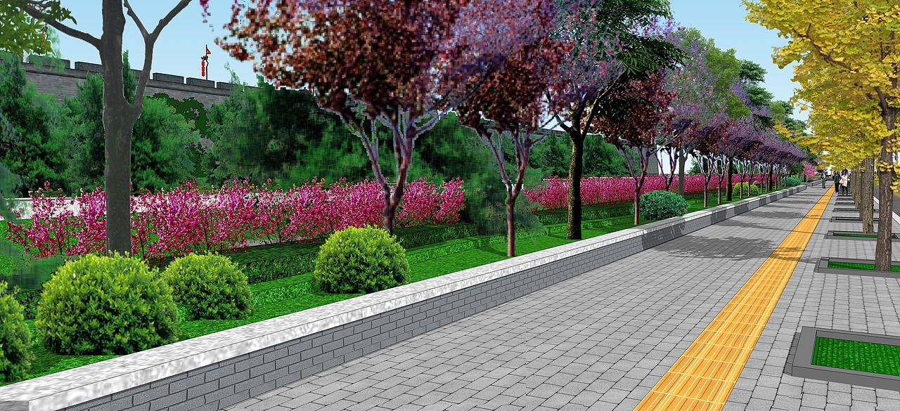 西南城角--含光门外岸景观（图ZMTMyNDY4MDU2） - 景观设计 - 站酷设计师gaohbwxh原创素材 - 站酷ZCOOL