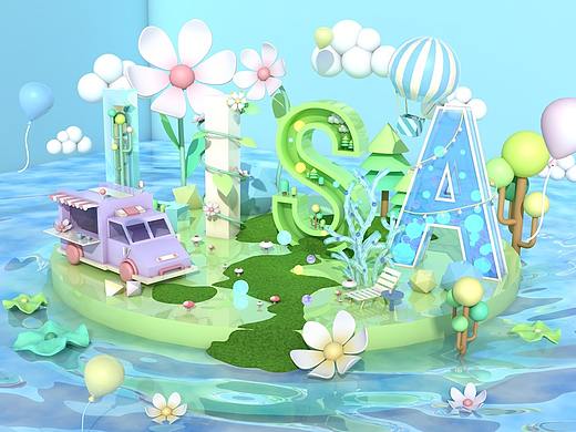 C4D与字体小场景