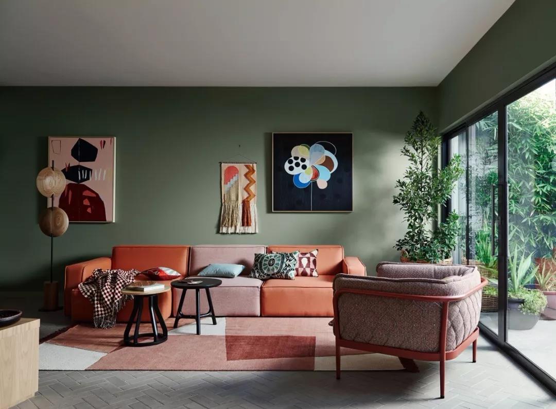 清晰绿色现代简约风格客厅装修设计-房天下装修效果图