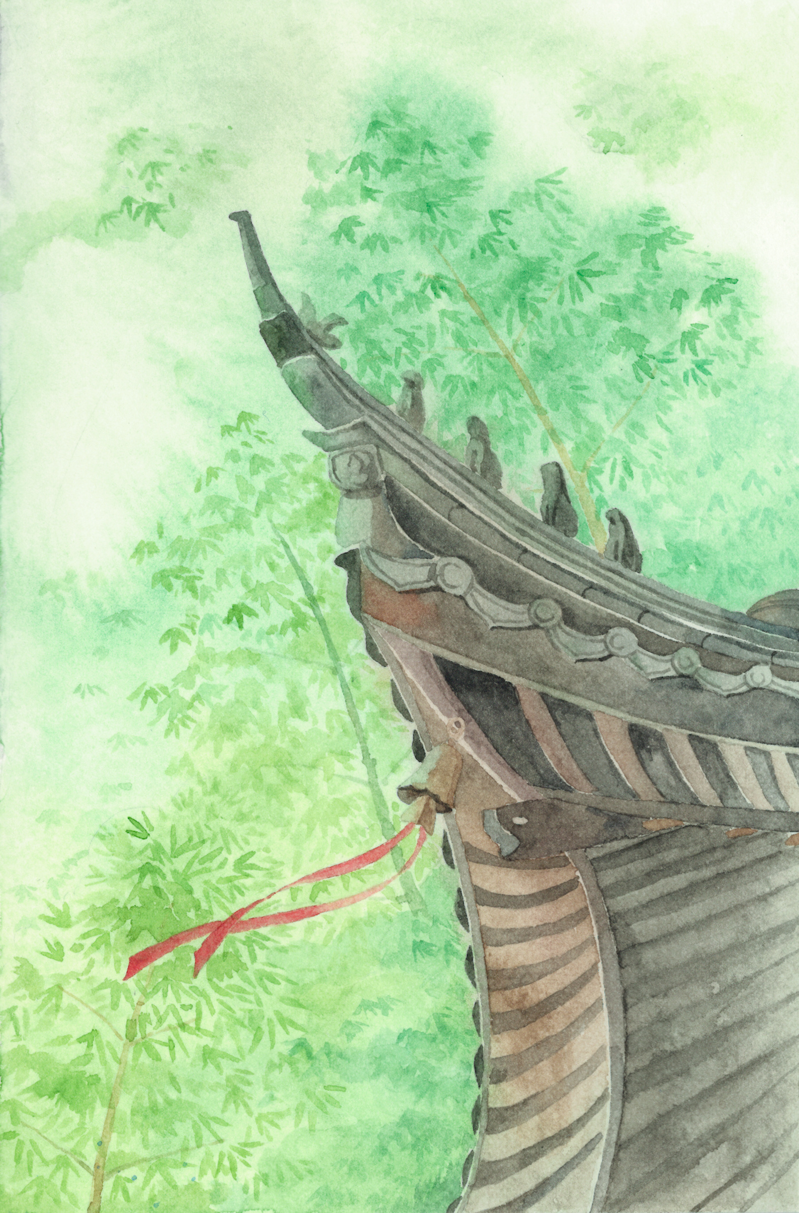 古风插画-长安夜