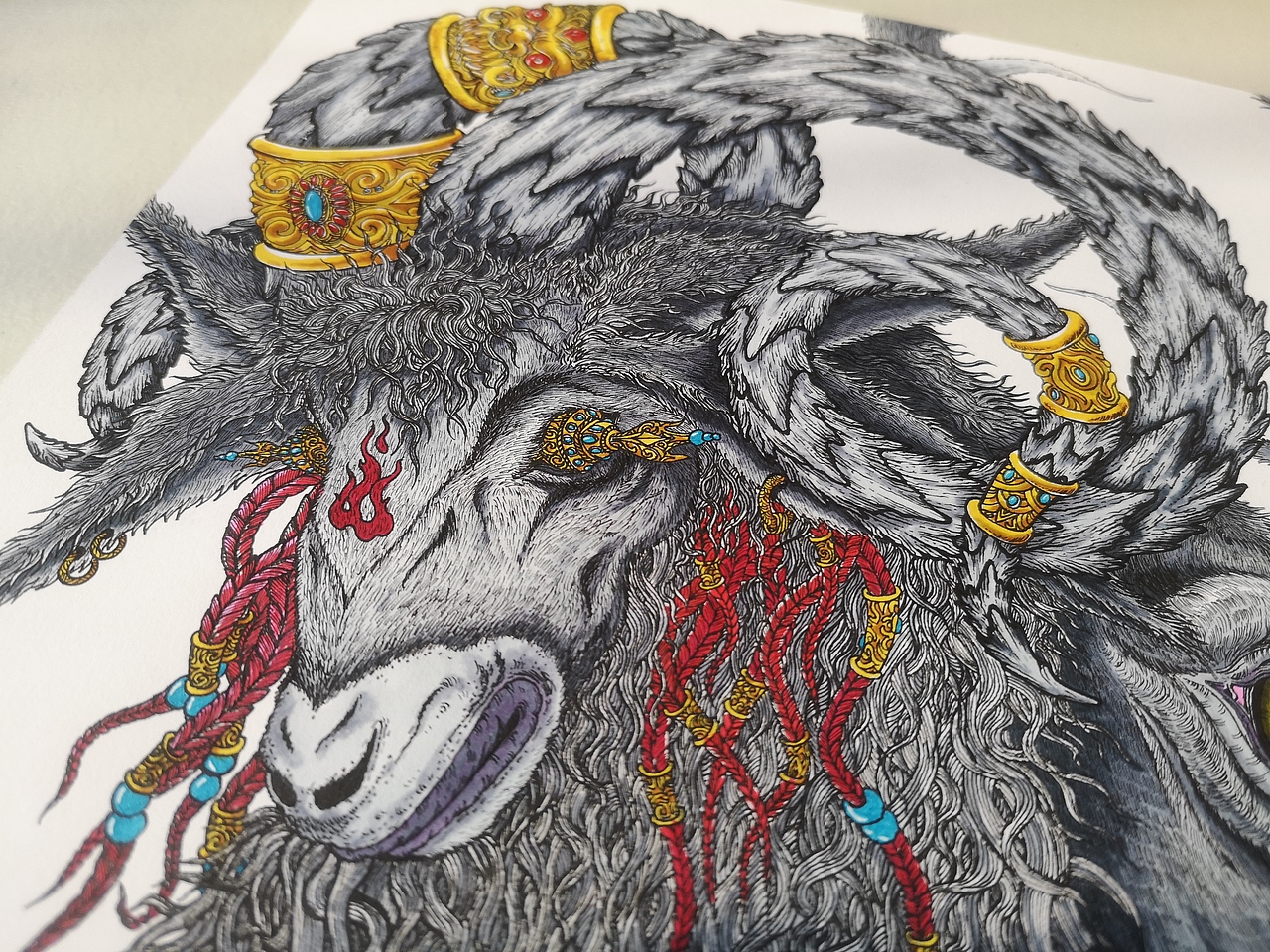 2020.02.07毣柞山海-山海经-南山经-基山-猼訑-竖版图