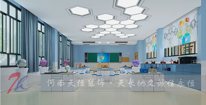 郑州学校创客教室装修设计案例效果图-普海外国语学校创客教室设计