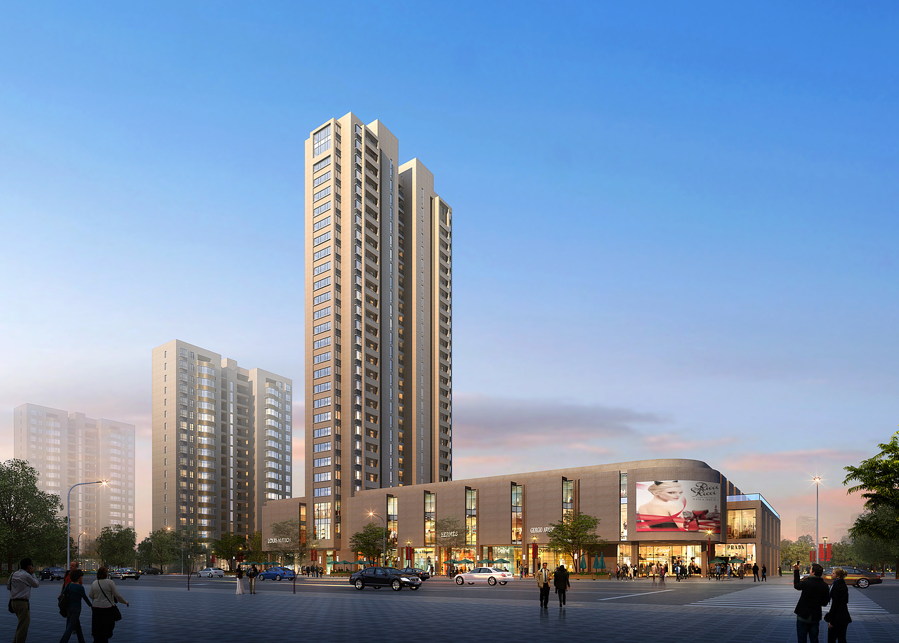 一些商场外观建筑表现