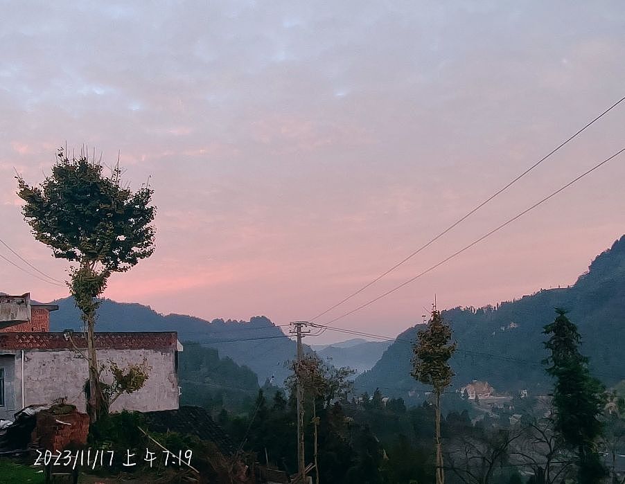 日头欲出未出时,雾失江城雨脚微