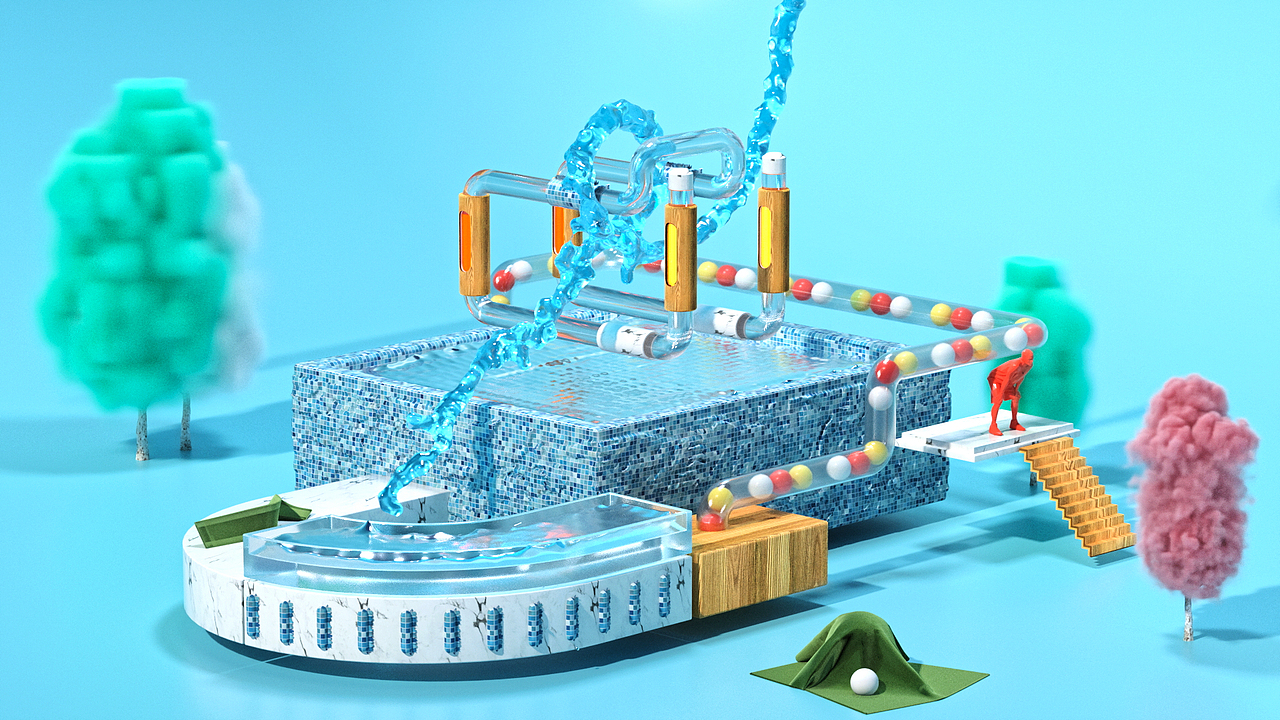 C4D-一个烟雾插件和流水插件