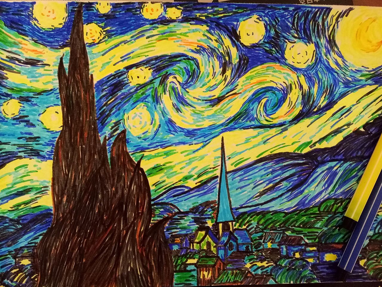 彩铅临摹—星空