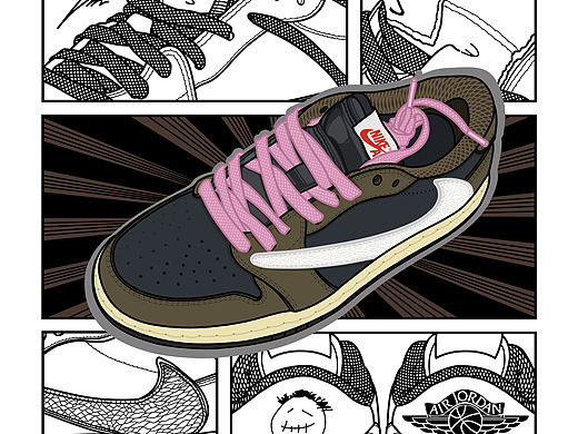 AJ1倒钩Low球鞋 壁纸/版画（艺术微喷）