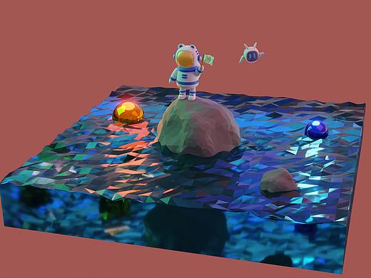 Lowpoly宇航员|Blender小场景练习