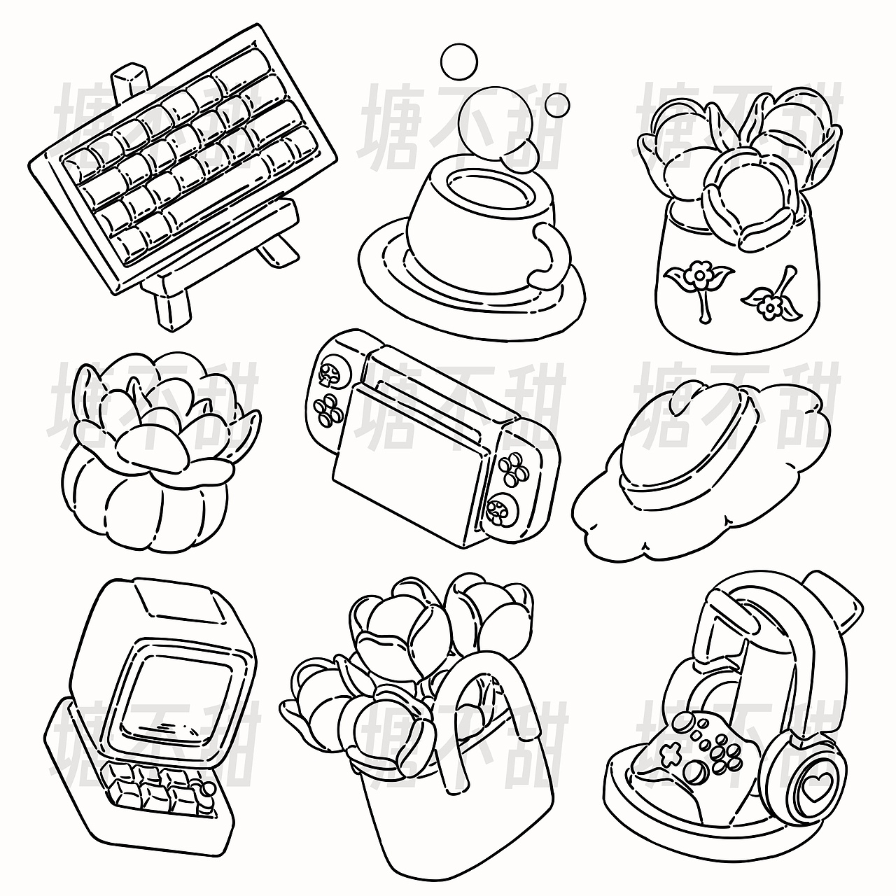 画画碎片|近期小物体速写线稿