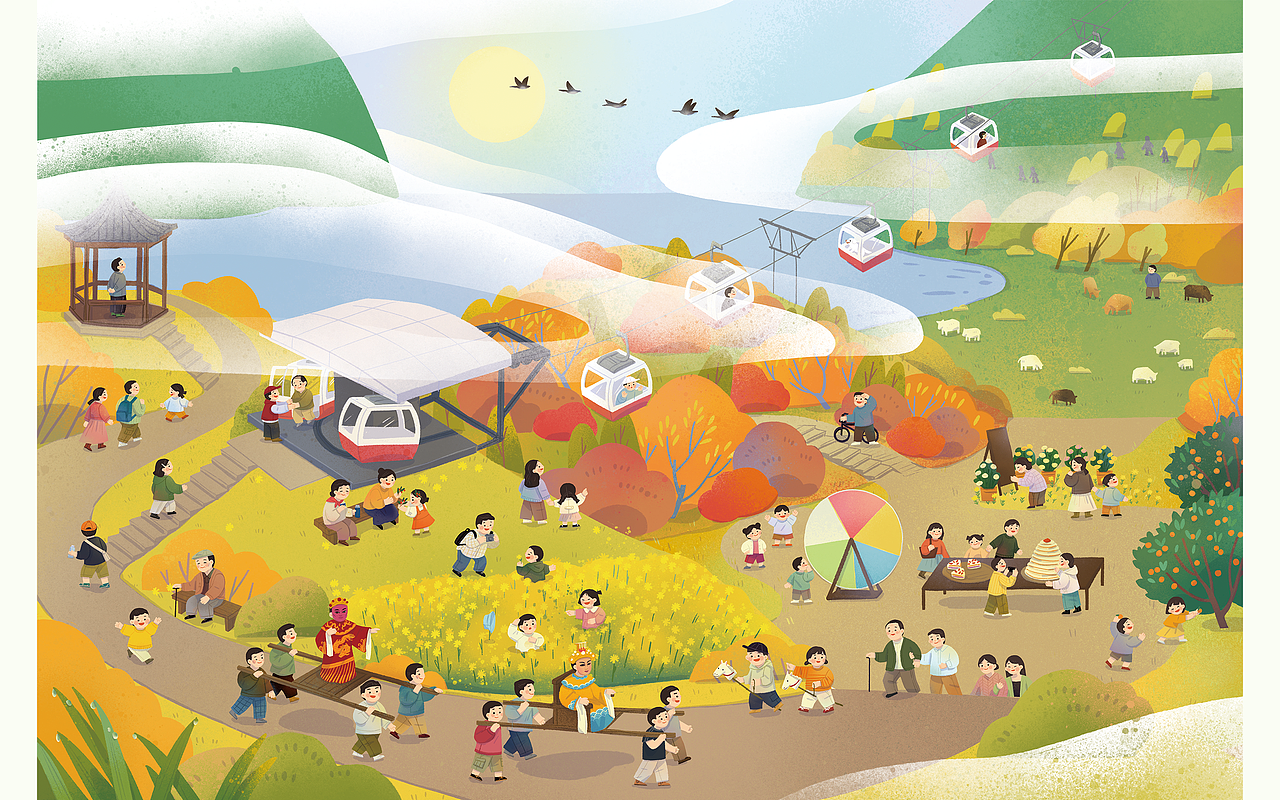 传统节日插画 立体绘本《文化都在节日里》_罗落dorothyluo-站酷zcool