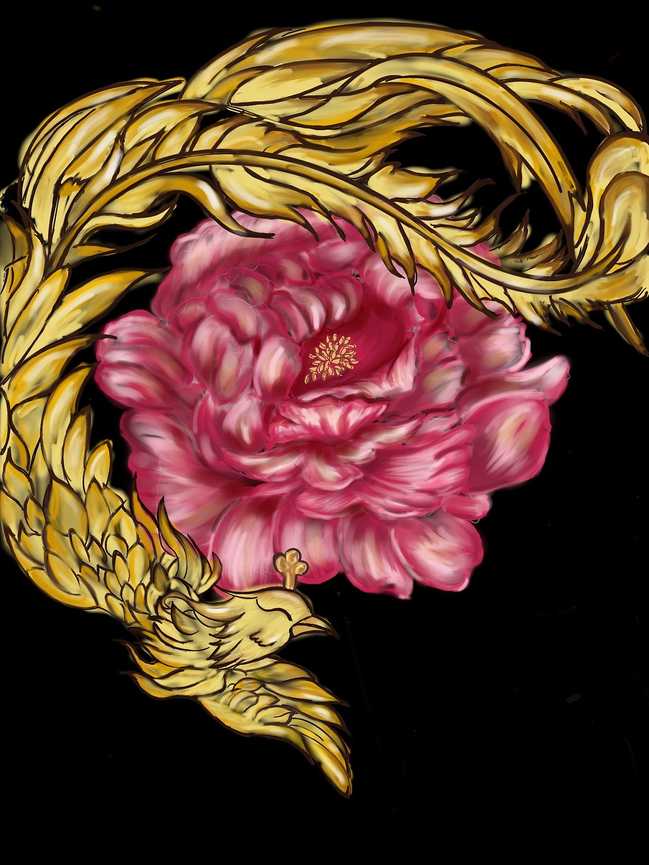 凤凰牡丹(国潮)