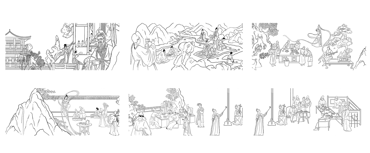 《一宴千年》插画长卷（图ZMjMzNDQzODg4） - 商业插画 - 站酷设计师设计阿成原创素材 - 站酷ZCOOL