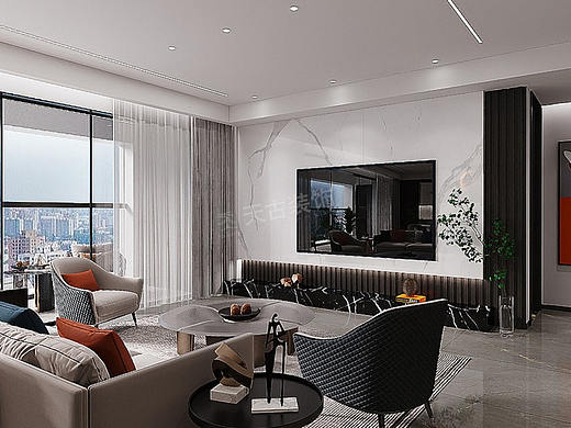 龙湖云瑶玉陛装修,现代风格设计,大平层装修效果参考图