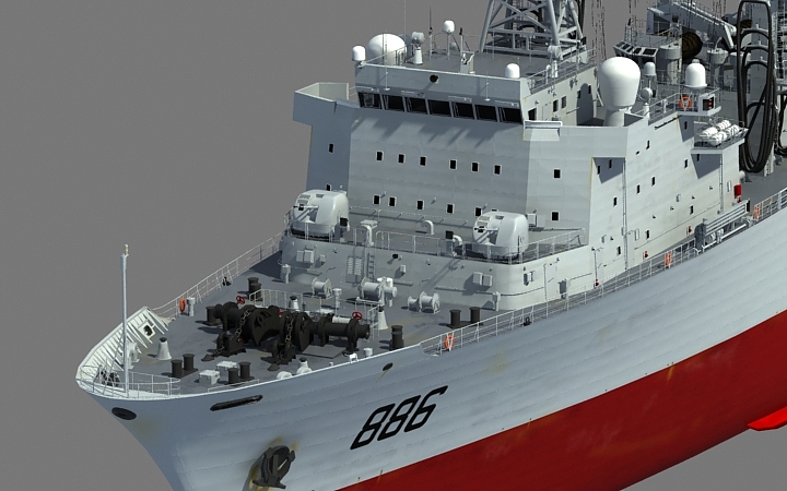 887综合补给舰的一些局部模型图