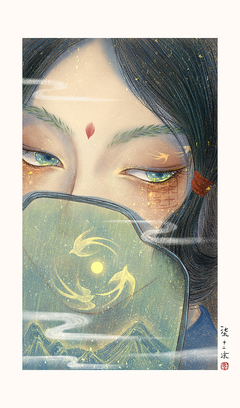 原创国风插画 《扇集》系列（图ZMjM4MzA1Mzc2） - 商业插画 - 站酷设计师柒十二凉原创素材 - 站酷ZCOOL
