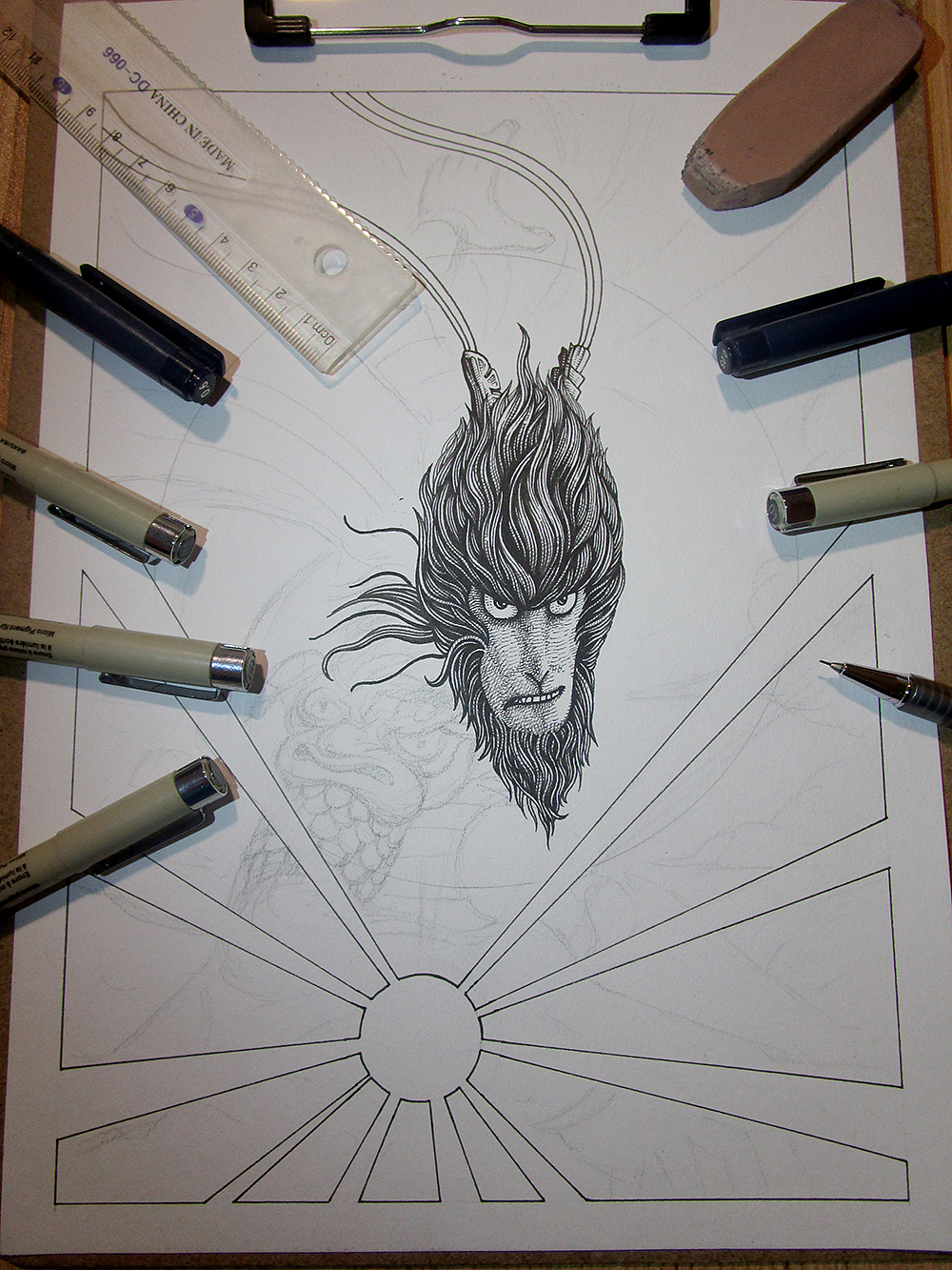 《大圣归来》手绘封面 过程详解（图ZMzg1NzY4OTY=） - 商业插画 - 站酷设计师傅淳强画者之旅原创素材 - 站酷ZCOOL