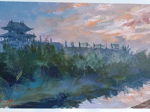 水粉风景习作