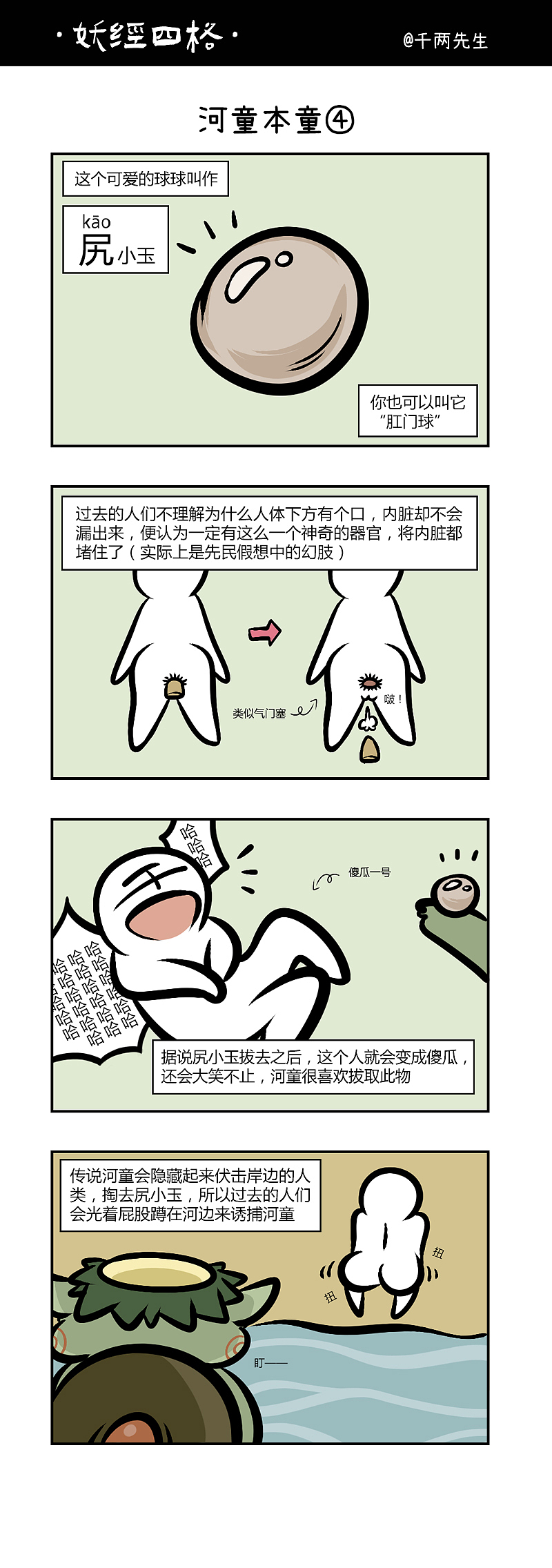 《妖经四格》妖怪科普漫画河童部分合集