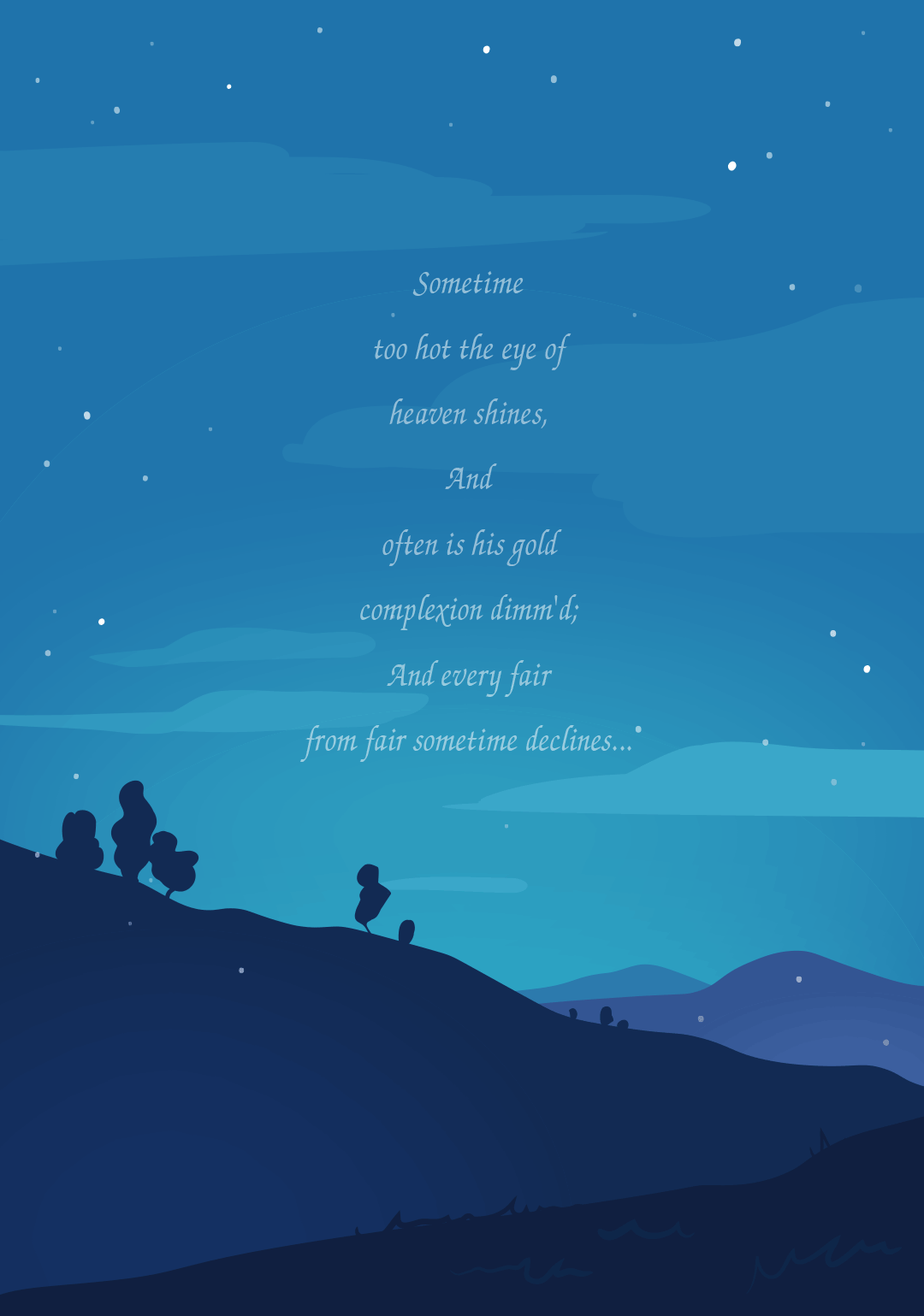 诗歌、自然和绘画,
配搭蓝天、海滩和自由~<br>所有自然的气息,<br>都蕴含在清新的插画之中。