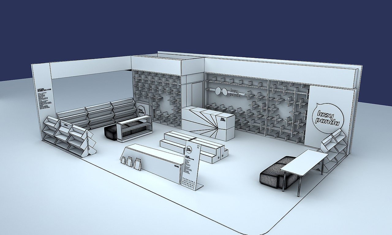 lazy panda潮鞋品牌连锁sis设计