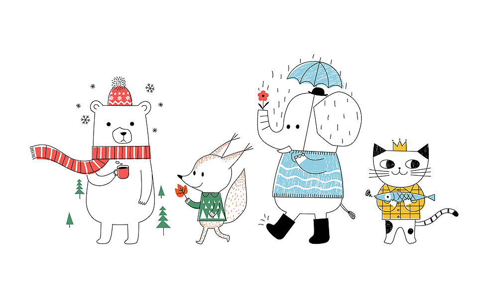 童趣动物简笔画（图ZMTYwOTIyMDcy） - 商业插画 - 站酷设计师晓懵原创素材 - 站酷ZCOOL