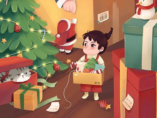 圣誕節(jié)（個人主頁-ZNDk2NDQ5MDQ=） - 兒童插畫 - 站酷設(shè)計師鹿安與原創(chuàng)素材 - 站酷ZCOOL