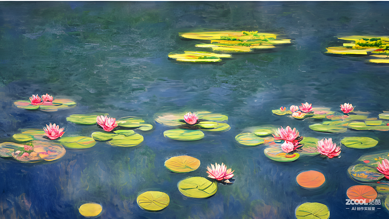 #AI创作实验室#莫奈睡莲（图ZMzIxNzM0MTgw） - AI作品 - 站酷设计师JeanneaL原创素材 - 站酷ZCOOL
