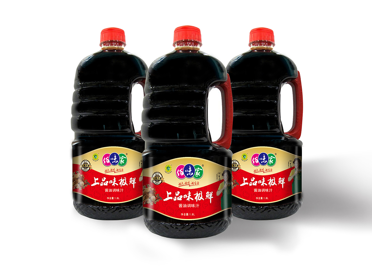 佰味家老抽酱油包装