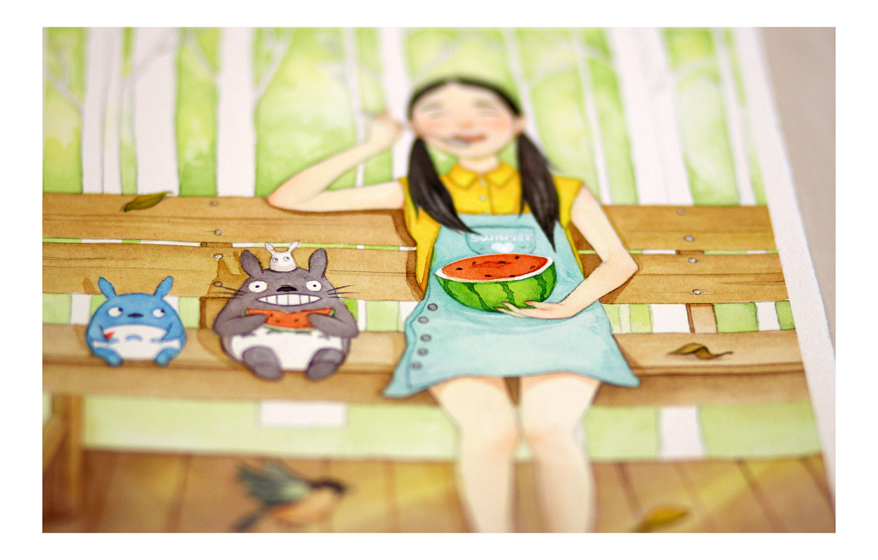 夏天跟龙猫一起吃个西瓜吧