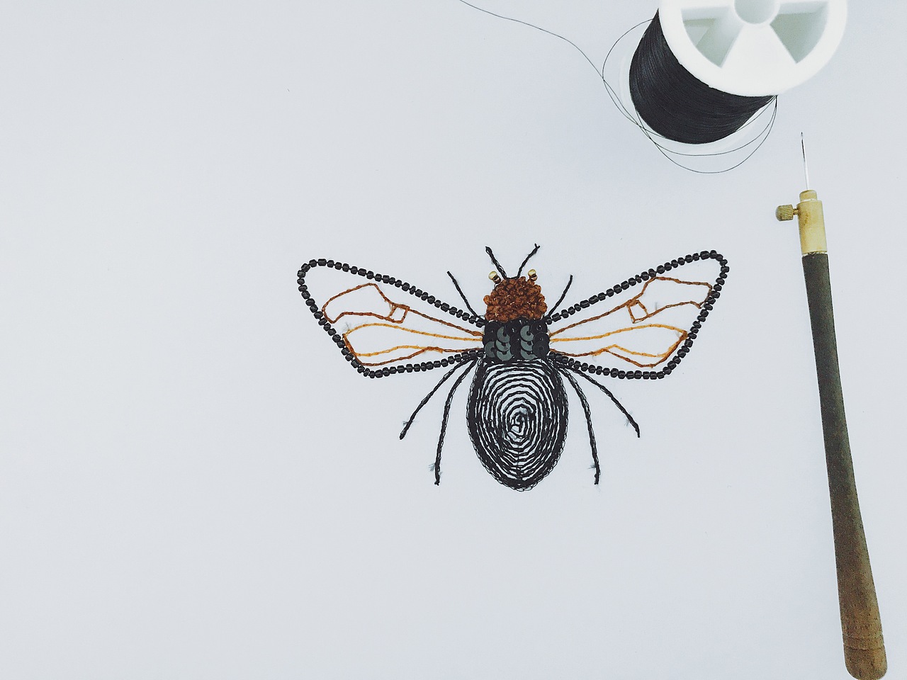 法式刺绣蜜蜂（图ZOTI0NTM2MDA=） - 其他手工艺 - 站酷设计师清风吹过绵绵森林原创素材 - 站酷ZCOOL