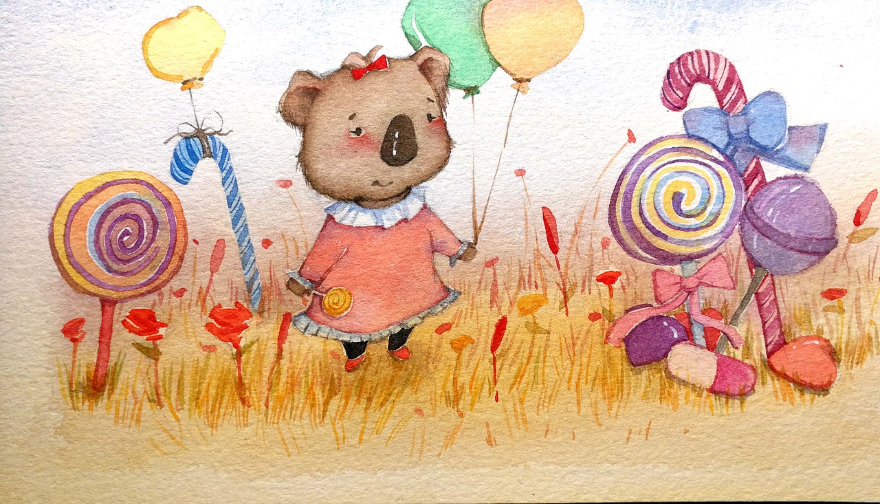 棒棒糖考拉（图ZOTM2NzIyMzI=） - 儿童插画 - 站酷设计师方心上游原创素材 - 站酷ZCOOL