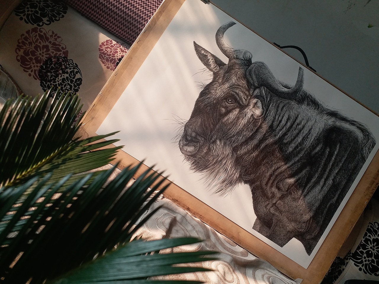 大kai动物钢笔画角马