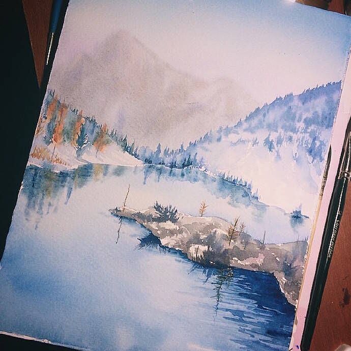 唯美水彩画,简单生活简单水彩