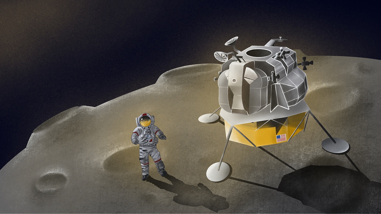 壁纸 阿波罗登月 板绘练习