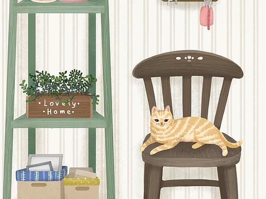 《猫在家》简单粗暴过程图两张